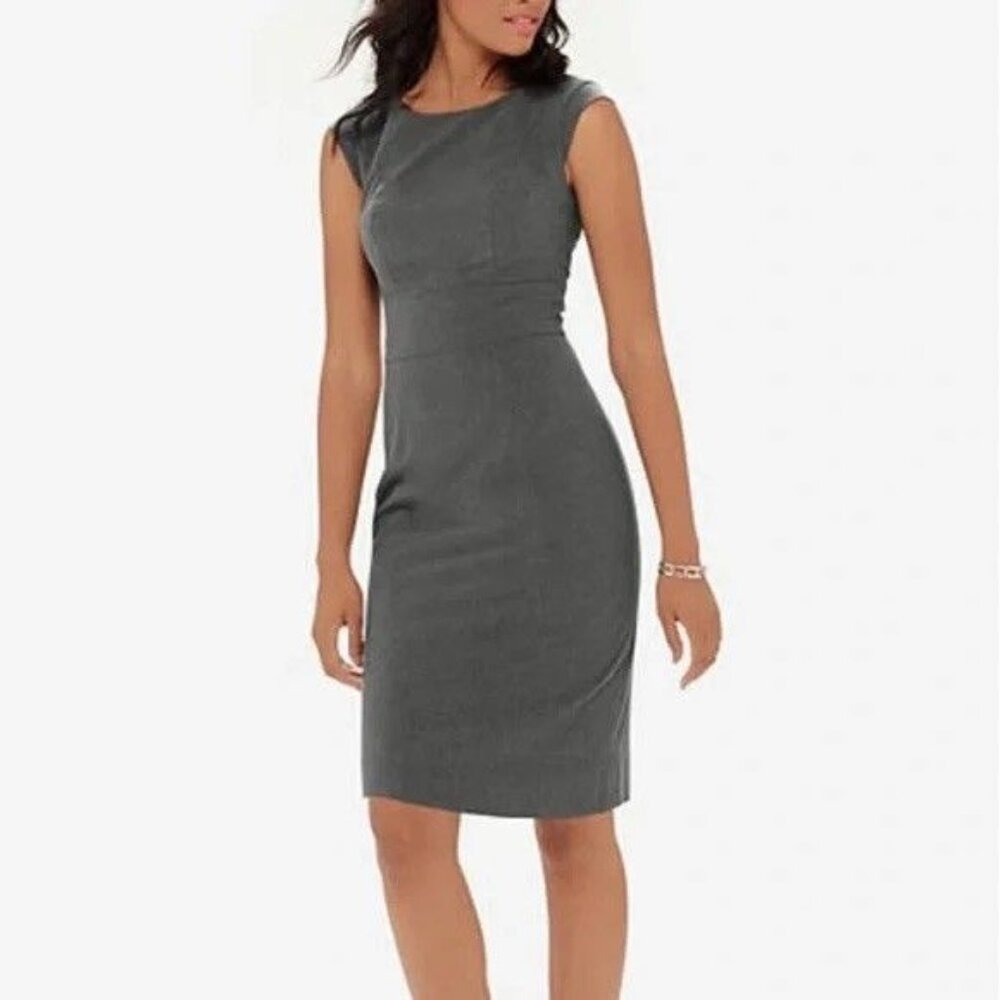 The Limited  | Gray Sheath Sleeveless Midi Professional Dress 16